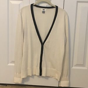 Old Navy black-tipped ivory cardigan